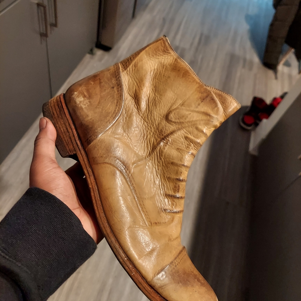 Maison Mihara Yasuhiro Light Brown Leather Boots